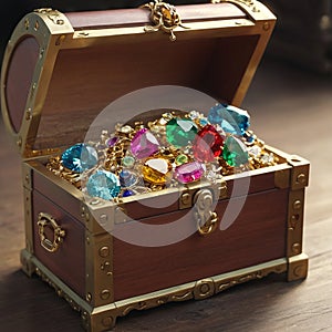 Casket jewelry box with many jewellery