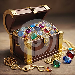 Casket jewelry box with many jewellery