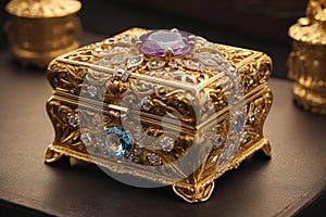 Casket jewelry box with many jewellery