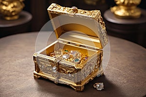 Casket jewelry box with many jewellery