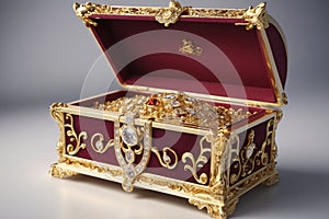 Casket jewelry box with many jewellery