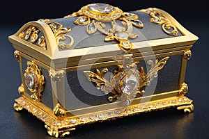 Casket jewelry box with many jewellery