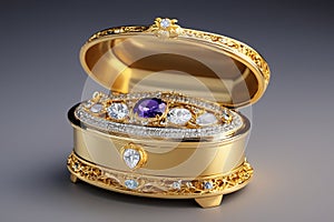 Casket jewelry box with many jewellery