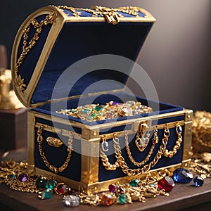 Casket jewelry box with many jewellery