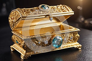 Casket jewelry box with many jewellery