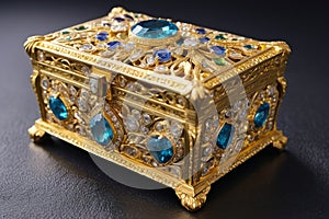 Casket jewelry box with many jewellery