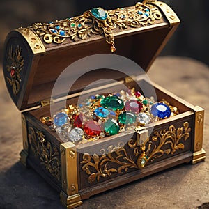 Casket jewelry box with many jewellery