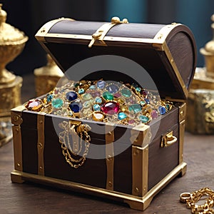 Casket jewelry box with many jewellery