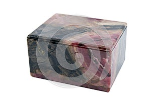 Casket made of rhodonite isolated