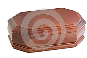 Casket wooden carved.