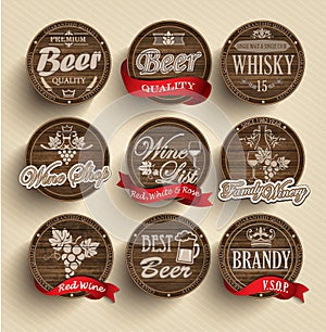 Casks with alcohol emblems