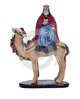 Caspar Magi riding a camel photo