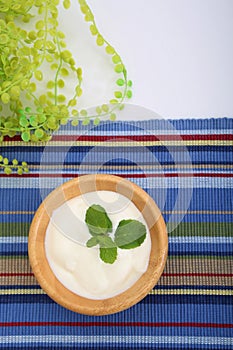 The Caspian Sea yogurt that I attached a mint