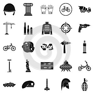 Casque icons set, simple style