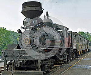 Cass Scenic Railroad Shay number 4 with train photo