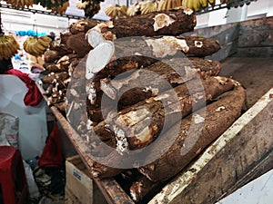 Cassava for sale at traditional market