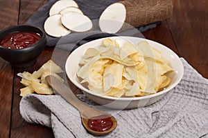 Cassava Manioc Esculenta Snacks Fried Yuca Flakes