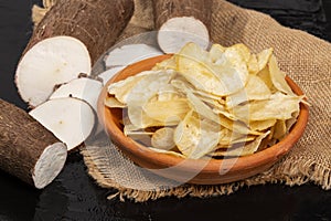 Cassava Manioc Esculenta Snacks Fried Yuca Flakes