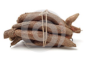 Cassava on a white background