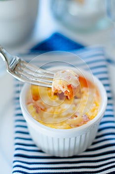 Casserole, baked eggs and cheese