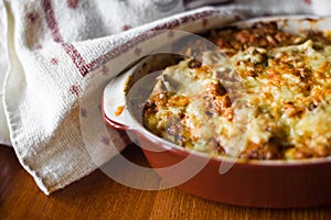 Casserole with cheese photo