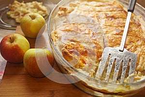 Casserole with leek and apples