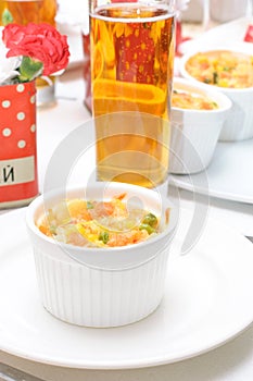 Casserole in portion pots