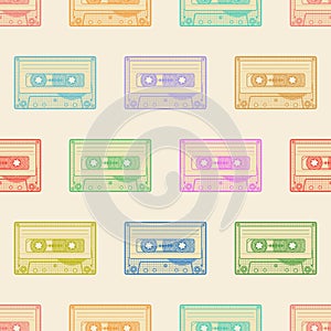 Cassette color pattern on light background