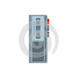 Cassette dictaphone icon, flat style