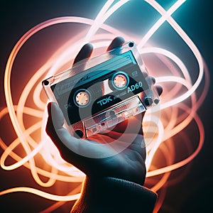 Cassette with Glowing Orbits