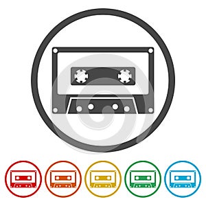 Cassette icons set
