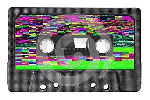 Cassette label glitch extreme colorful