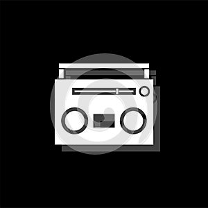 Cassette player icon flat