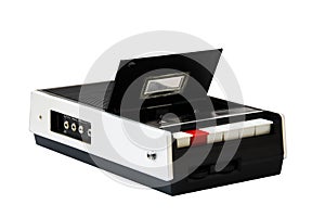 Cassette player on white photo