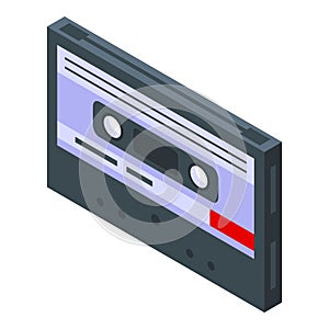 Cassette playlist icon, isometric style