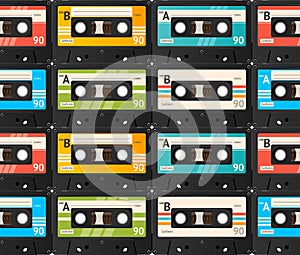 Cassette Tape Background. Vector