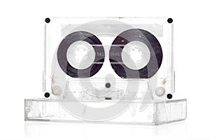 Cassette tape on clear plastic cassette tape cases  pack.
