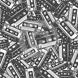 Cassette Tape Seamless pattern