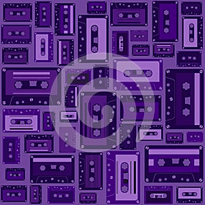 Cassette tape seamless pattern