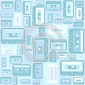 Cassette tape seamless pattern