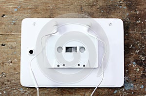 Cassette tape with tablet