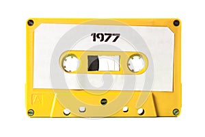 Cassette tape yellow happy 1977