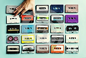 Cassette tapes vintage style collection