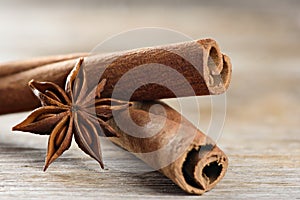 Cassia also known as Cinnamomum Chinese and Star Anise photo