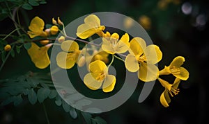 A beautiful photograph of Cassia fistula flower photo