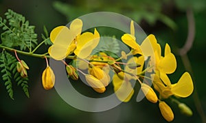 A beautiful photograph of Cassia fistula flower photo