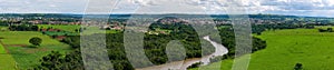 Cassilandia, Mato Grosso do Sul, Brazil - 04 15 2024: Aerial image of the apore river