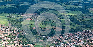 Cassilandia, Mato Grosso do Sul, Brazil - 04 16 2024: panorama of Avenida da Saudade and Cassilandia Cemetery