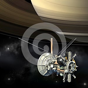 Cassini mission orbiter closing Saturn