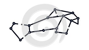 Cassiopeia Constellation, Queen's Chair Celestial Star Pattern, vector design Generative AI